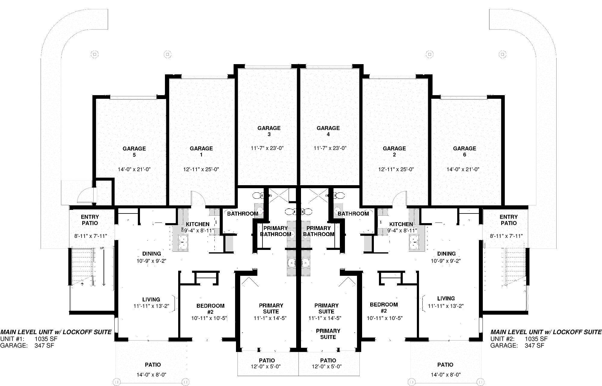 sunnyside flats floor plan including garages
